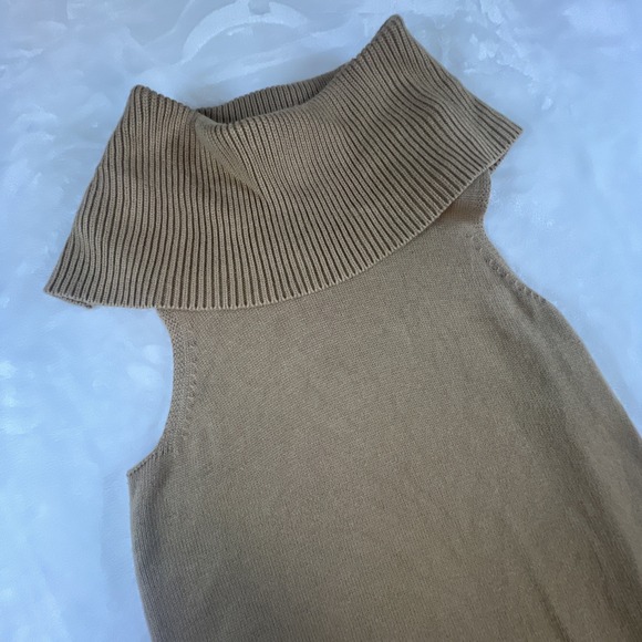 Michael Kors Sweaters - Michael Kors Women's Sleeveless Dark Tan Sweater Cowl Neck Size Small